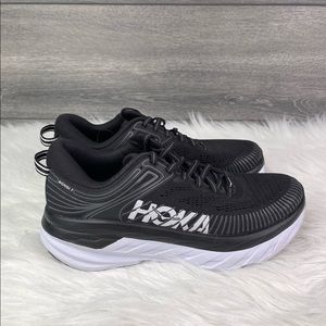 Hoka One One Women’s “Black/White” Bondi 7 Running Shoes Size 8 US